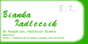 bianka kadlecsik business card